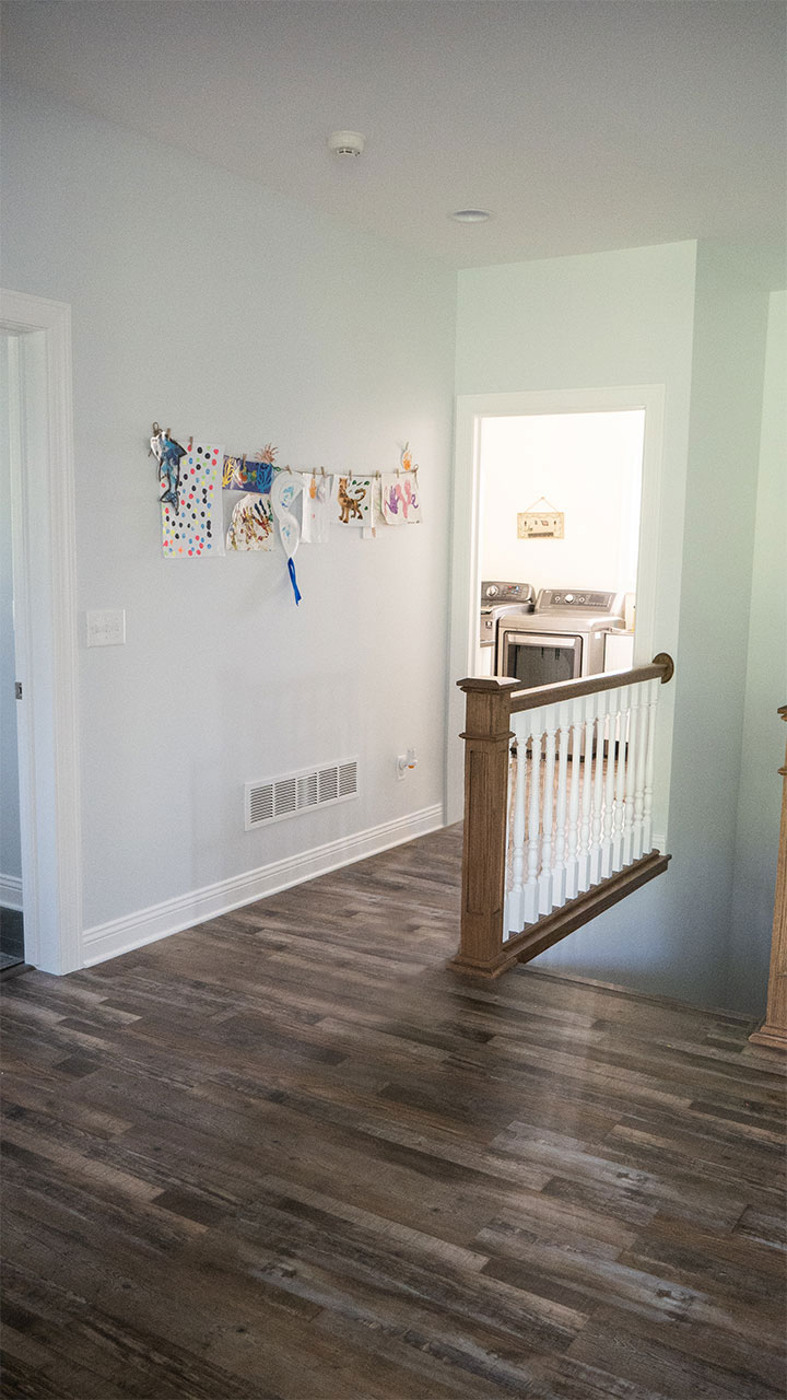 Staircase and laundry room